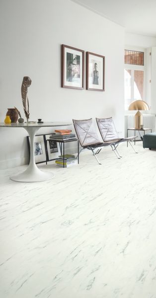 Вініл Quick Step Alpha Vinyl Tiles Marble Carrara White AVST40136 WW924 фото
